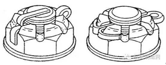 开槽螺母与螺杆带孔螺栓和开口销配合使用,以防止螺栓与螺母相对转动.