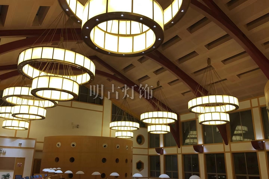 酒店宴会厅灯具定制安装调试现场细节
