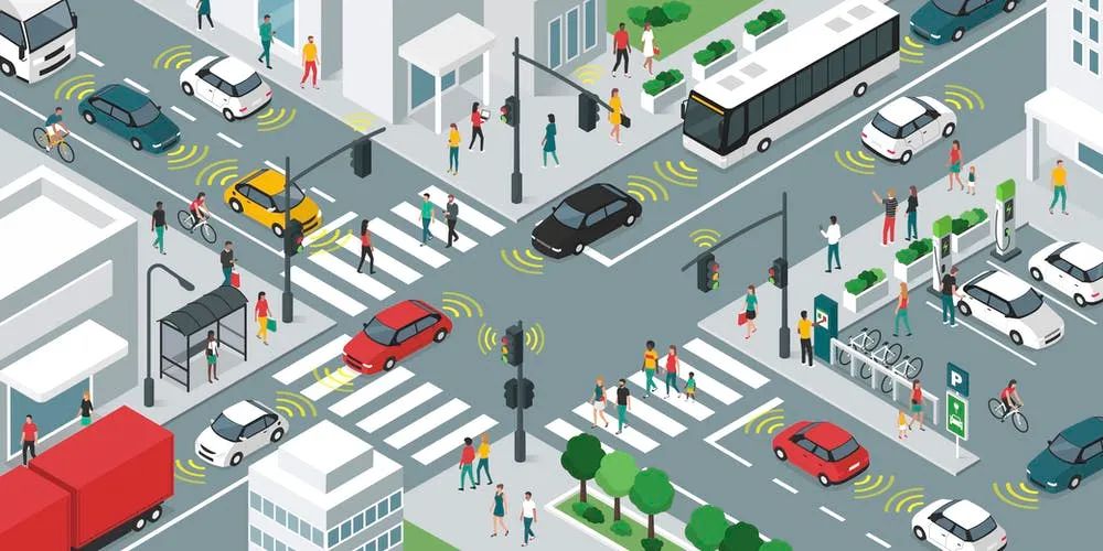 自动驾驶汽车与交通信号灯相连,是解决行人过马路的