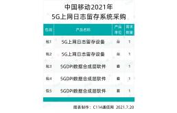 中国移动5G上网日志留存系统采购，华为、中兴中标