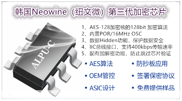 韩国Neowine（纽文微）第三代加密芯片ALPU-C