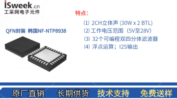 低内阻、高性能数字音频功放芯片-NTP8938