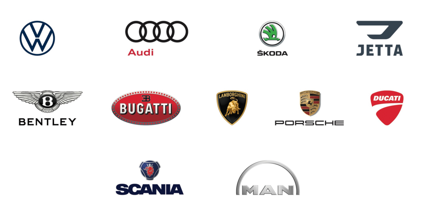 大众集团旗下拥有众多汽车品牌,包括相对常见的大众,奥迪,斯柯达,还有